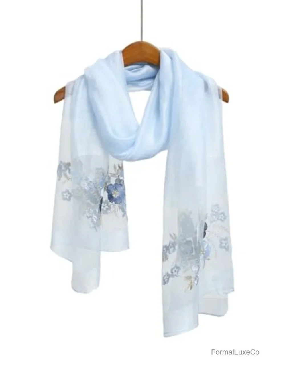 Silk Blend Floral Fashion Scarf Shawl Wrap Lightweight Sheer